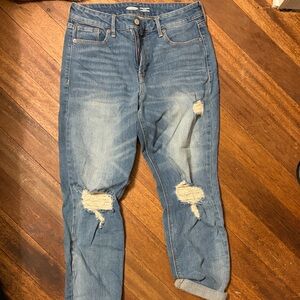 Old Navy High Rise Ripped Blue Jeans